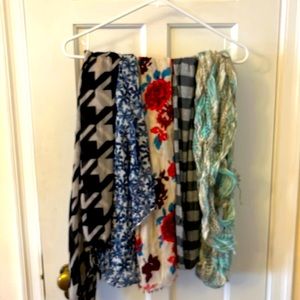 Lot of colorful accent scarves